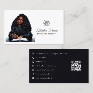 Carte De Visite Femme Noire Afro Boss Empowering Design