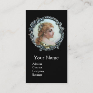 CARTE DE VISITE FEMME ROMANTIQUE, FLEURS DE DIAMONDES VINTAGE ENAM