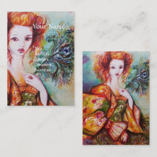 CARTE DE VISITE FEMME ROMANTIQUE, PEACOCK SPARKLING FEACOCK