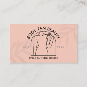 Carte De Visite Femme Rose Corail Touchant l'Épaule Fenêtre Spa