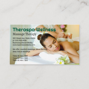 Carte De Visite Femme se détendant au Spa Séance de massage
