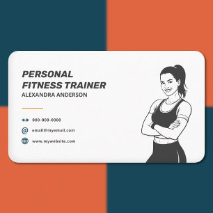 Carte De Visite Femme Silhouette - Entraîneur de Fitness Simple
