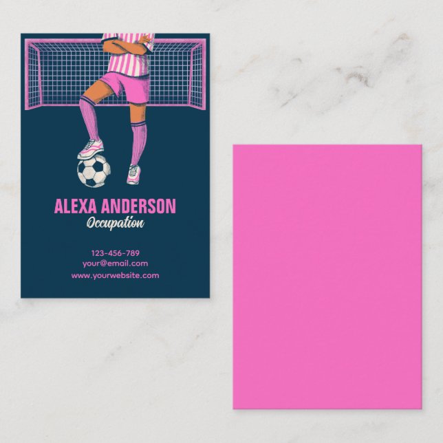 Carte De Visite Femme soccer rose (Devant / Derrière)