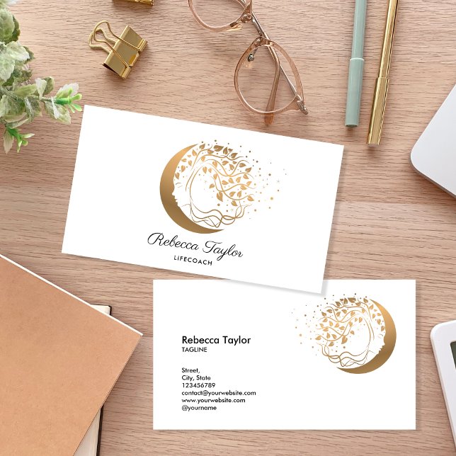 Carte De Visite femme spirituelle féminine guide de vie arbre de v (Créateur téléchargé)