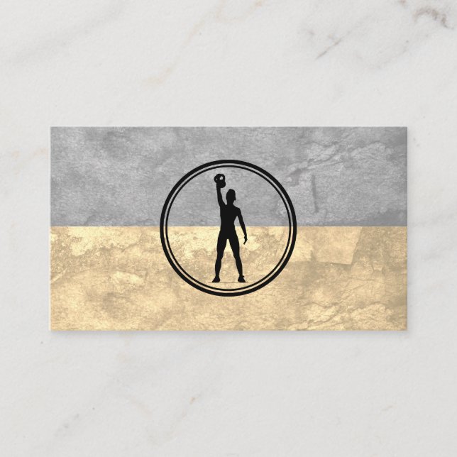 Carte De Visite Femmes levant Kettle Bell Poids | Fitness (Devant)