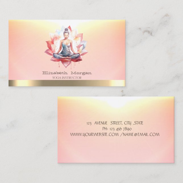 Carte De Visite Femmes professionnelles Lotus Yoga (Devant / Derrière)