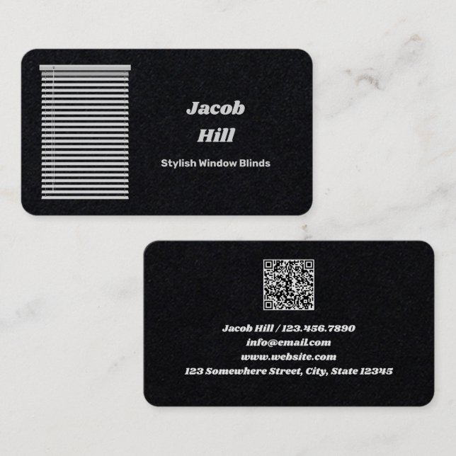Carte De Visite Fenêtre Aveugle QR personnalisé (Devant / Derrière)