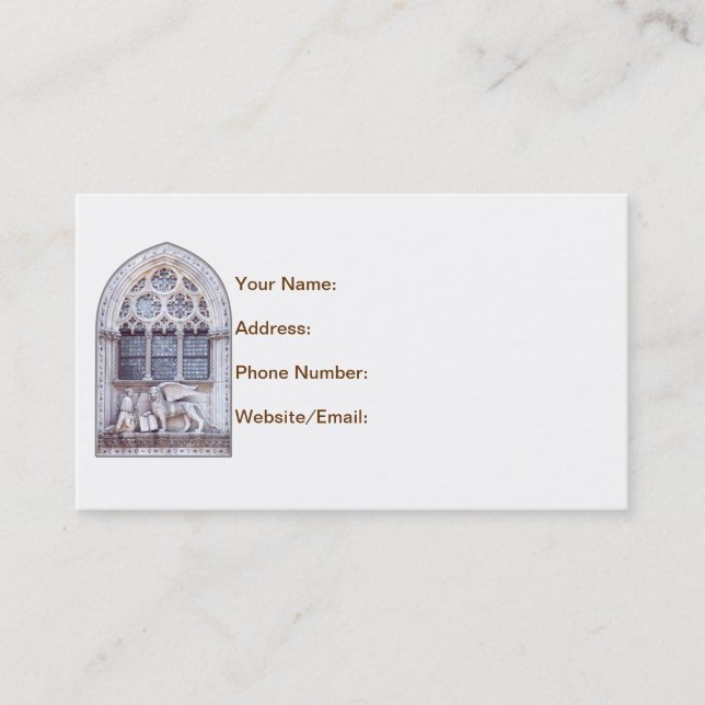 Carte De Visite Fenêtre en verre de Lion ailé San Marco (Devant)