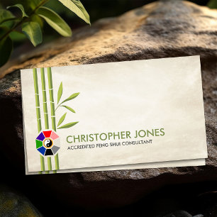 Carte De Visite Feng Shui Bagua / Pakua et Lucky bambou