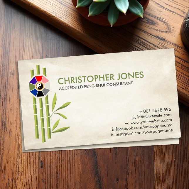 Carte De Visite Feng Shui Bagua / Pakua et Lucky bambou (Créateur téléchargé)