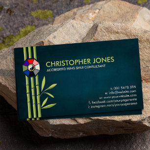 Carte De Visite Feng Shui Bagua / Pakua et Lucky bambou