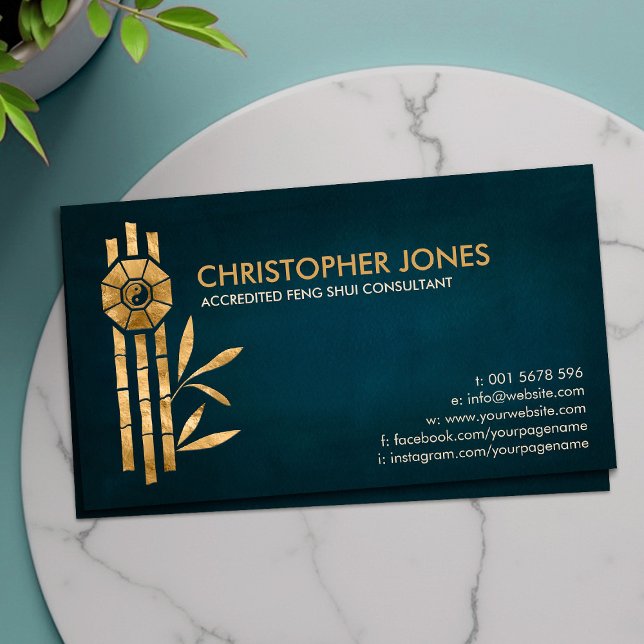 Carte De Visite Feng Shui Bagua / Pakua et Lucky bambou (Créateur téléchargé)