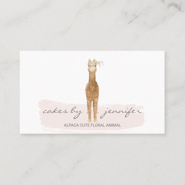 Carte De Visite Ferme d'alpaca florale (Devant)