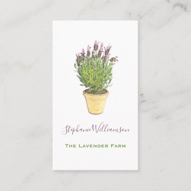 Carte De Visite Ferme de fleurs de lavande chic élégante (Devant)