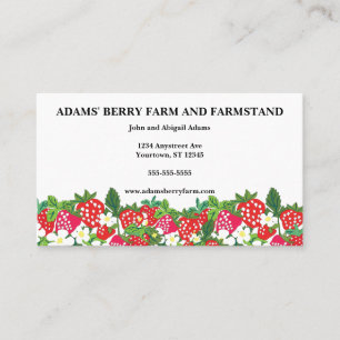 Carte De Visite Ferme de fruits rouges à cueillir soi-même Strawbe