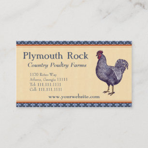 Carte De Visite Ferme de la volaille de Rooster de Plymouth