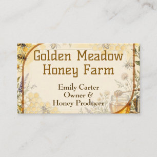 Carte De Visite Ferme de miel de Golden Meadow Reine Abeille Chic