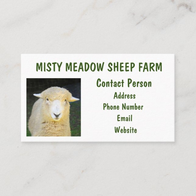 Carte De Visite Ferme de moutons personnalisée (Devant)