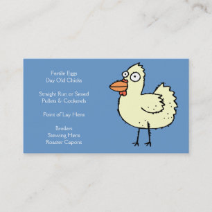 Carte De Visite Ferme de poulet - poussins, poulettes, poulets à