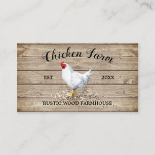 Carte De Visite Ferme de poulets Bois Rustique Oeuf Poule rétro