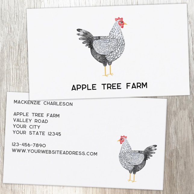 Carte De Visite Ferme de poulets et d'œufs de volaille (Fun Wyandotte chicken farm poultry eggs business card)