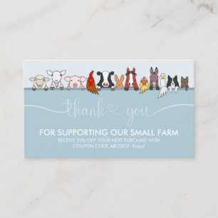 Carte De Visite Ferme de signature bleue vétérinaire pour animaux