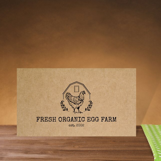 Carte De Visite Ferme d'oeufs bio Ferme de poulet rustique (Créateur téléchargé)
