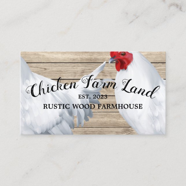 Carte De Visite Ferme d'œufs biologiques rustiques de poule pondeu (Devant)