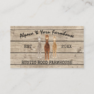 Carte De Visite Ferme en bois Rustique Alpaca