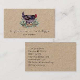 Carte De Visite Ferme familiale Oeufs frais Poulets Jardinage biol