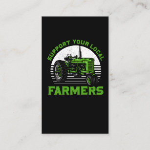 Carte De Visite Ferme Tracteur alimentaire local Soutien agricole 