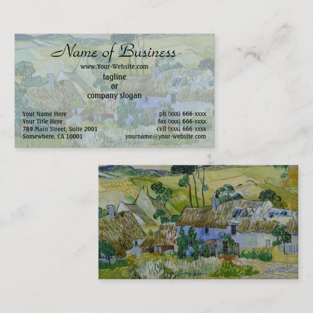 Carte De Visite Fermes près d'Auvers par Vincent van Gogh (Devant / Derrière)