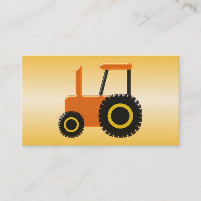Carte De Visite Fermier de tracteur orange (Devant)