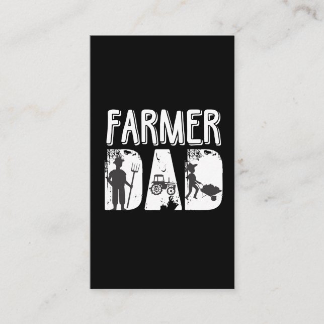 Carte De Visite Fermier papa Agriculture Père Tracteur agricole (Devant)