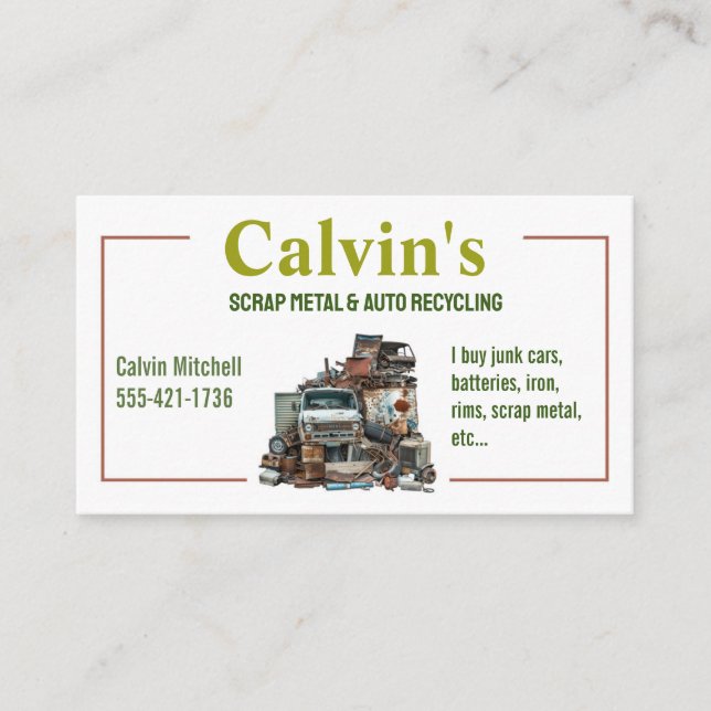 Carte De Visite Ferraille et recyclage automobile (Devant)