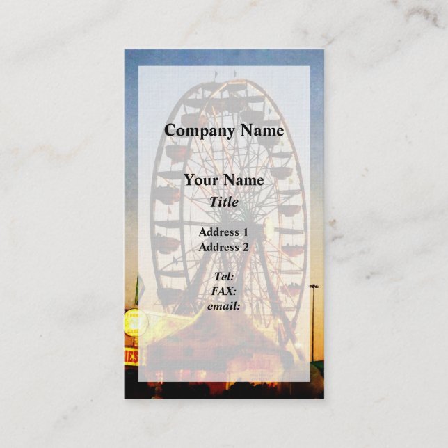 Carte De Visite Ferris Wheel at Night (Devant)