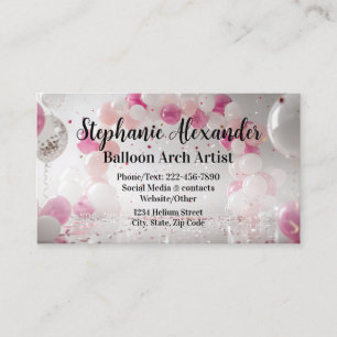 Carte De Visite Festif Pink Balloon Arch Artist Party Planner