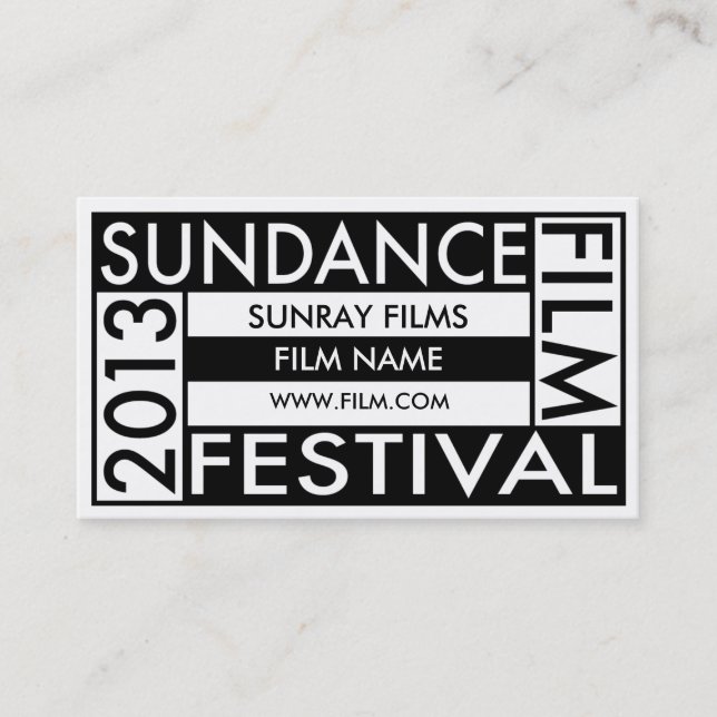 Carte De Visite Festival de film de Sundance 2013 (Devant)
