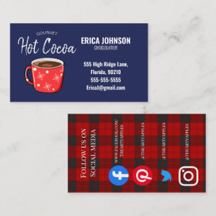 Carte De Visite Festive chocolat chaud café chocolatier chaud choc