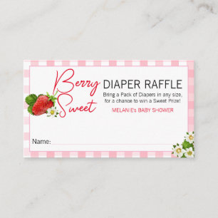 Carte De Visite Fête de bébé douce aux fraises Tirage au sort des