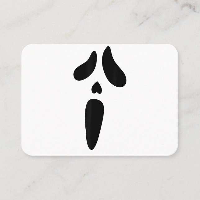 Carte De Visite Fête de Halloween Fantôme Visage Effrayant (Devant)