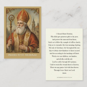 Carte De Visite Fête de la Saint-Nicolas Prière catholique