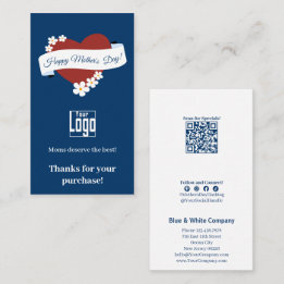 Carte De Visite Fête des mères saisonnière Merci pour votre achat