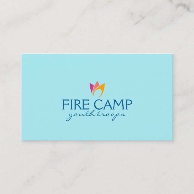Carte De Visite Feu Flamboyant (flammes orange à rose) (Devant)