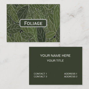 Carte De Visite Feuillage de feuilles vertes
