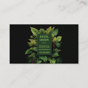 Carte De Visite Feuillage de fougère vert luxuriant Botanique mode