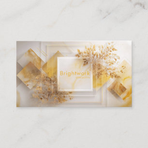 Carte De Visite Feuillage Diamant Géométrique Marbre Or Luxueux