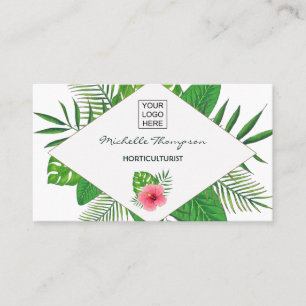 Carte De Visite Feuillage tropical aquarelle personnalisé