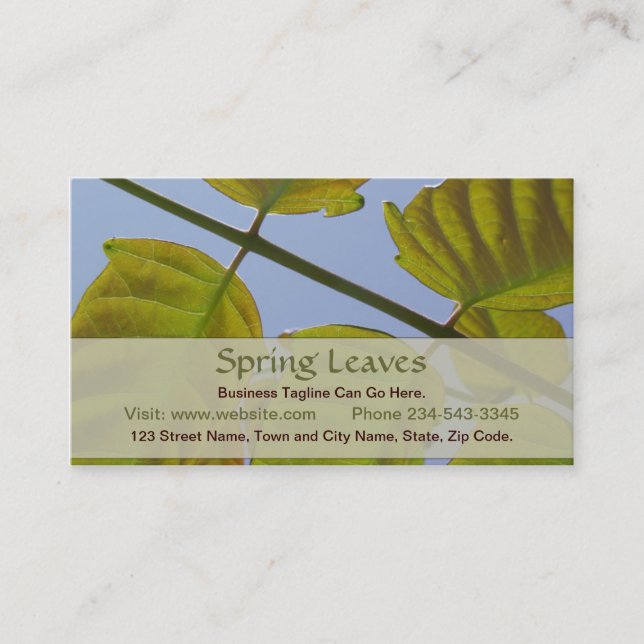 Carte de visite Feuille (Devant)