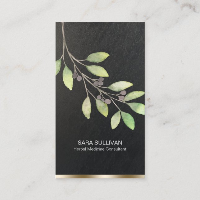 Carte De Visite Feuille Berries Herbes de médecine herbacée (Devant)